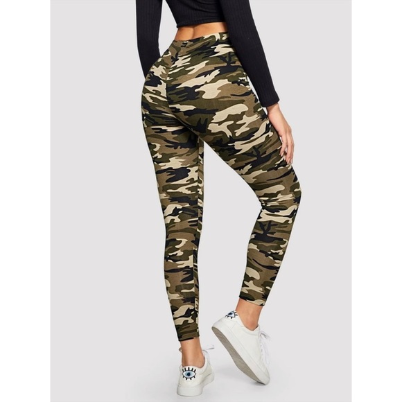 Camouflage print leggings olive green - Picture 2 of 2